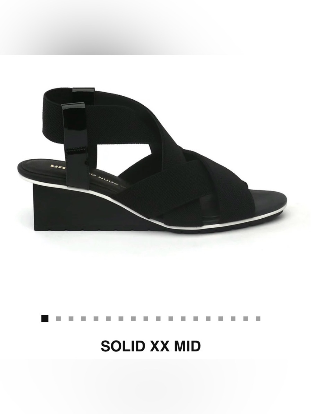 United Nude Solid XX Mid Black Wedge Sandal - Size 36